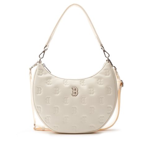 Túi MLB Chính Hãng Korea Classic Monogram Embo Hobo Bag Boston Red Sox D.Cream 3ABQS093N-43CRD