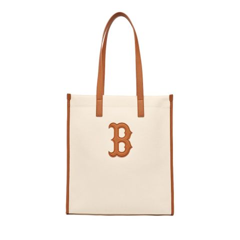 Túi MLB Basic Canvas Vertical Tote Bag Boston Red Sox Cream 3AORM033N-43CRS