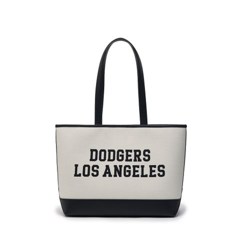 Túi MLB Korea Varsity Jacquard Large Shopper Bag LA Dodgers Cream 3AORL104N-07CRM