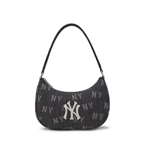 Túi MLB Korea Classic Monogram Denim Hobo Bag New York Yankees Navy 3ABQS224N-50NYD