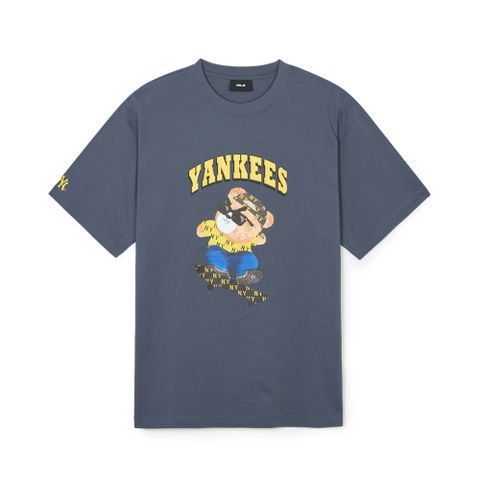 Áo Thun MLB Korea Summer Mega Bear Overfit Short Sleeve T-Shirt New York Yankees Grey 3ATSE0143-50GRD