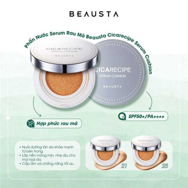 PHẤN NƯỚC SERUM RAU MÁ BEAUSTA CICARECIPE SERUM CUSHION 15G