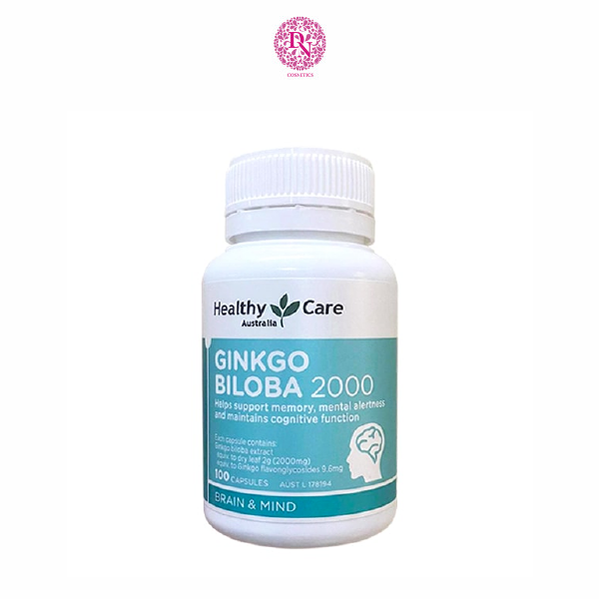 VIÊN UỐNG TUẦN HOÀN NÃO HEALTHY CARE GINKGO BILOBA 2000MG 100 VIÊN - ÚC