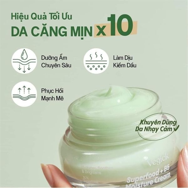 KEM DƯỠNG VEGICK SUPERFOOD + B5 MOISTURE CREAM 50ML