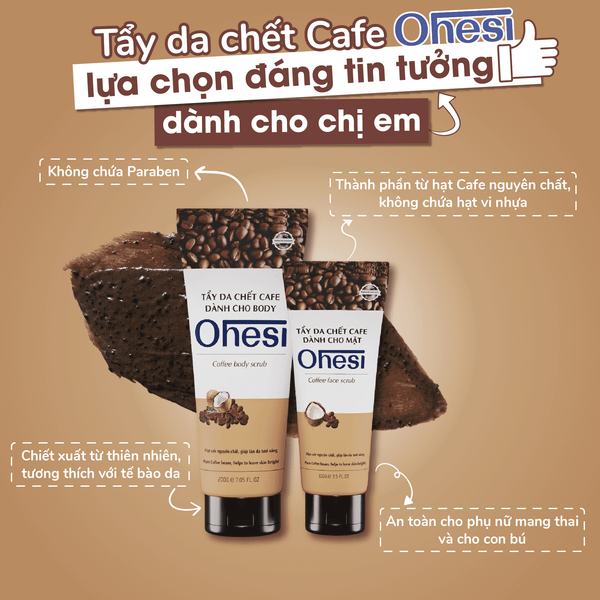 TẨY DA CHẾT CAFE OHESI DÀNH CHO MẶT 100G