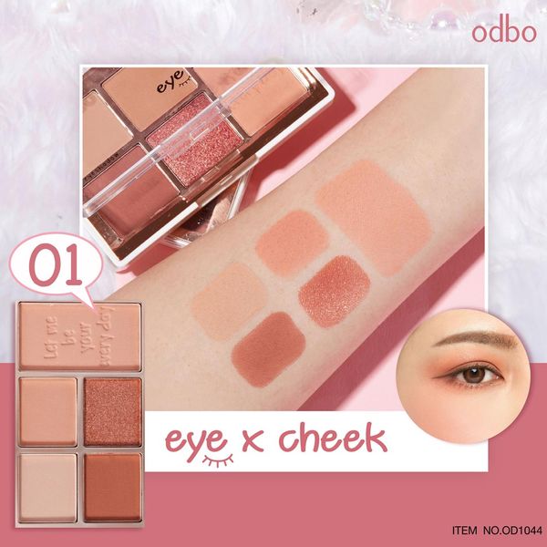 BẢNG PHẤN MẮT VÀ MÁ HỒNG 5 Ô ODBO EYE X CHECK EYESHADOW OD1044