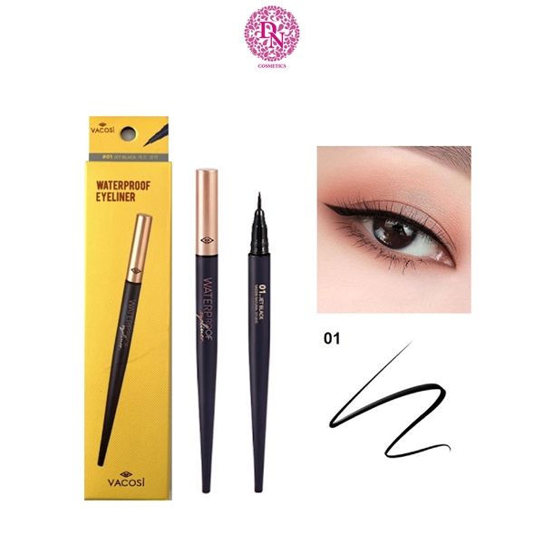 BÚT KẺ MẮT NƯỚC SIÊU LÌ VACOSI NATURAL STUDIO WATERPROOF EYELINER #VM24