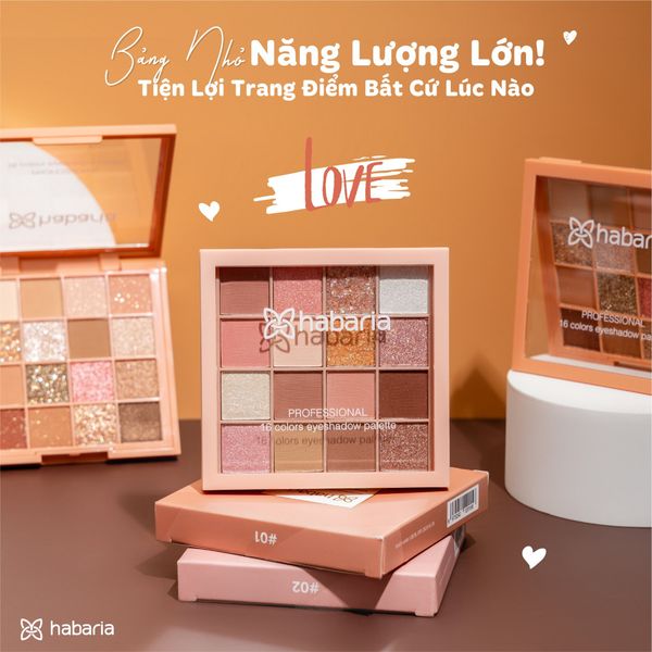PHẤN MẮT HABARIA 16 Ô PRO 16 COLORS EYESHADOW PALETTE