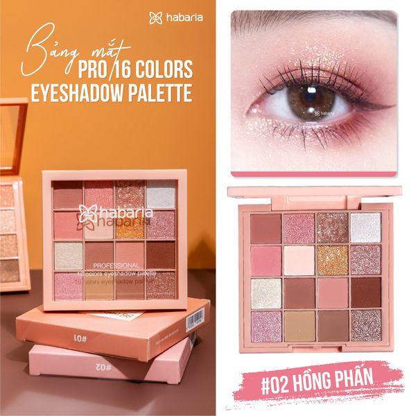 PHẤN MẮT HABARIA 16 Ô PRO 16 COLORS EYESHADOW PALETTE