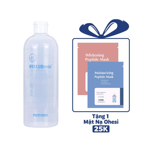 NƯỚC TẨY TRANG PRETTY SKIN CLEANSING WATER 500ML [MUA 1 TẨY TRANG TẶNG 1 SERUM VITAMIN C QUÝT XANH BERGAMO 10ML]