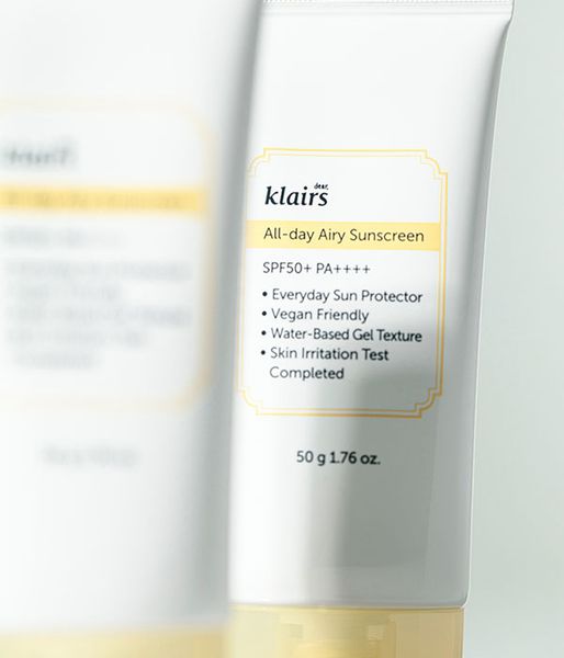 KEM CHỐNG NẮNG ẨM MƯỢT , LÀM DỊU DA DEAR KLAIRS ALL DAY AIRY SUNSCREEN SPF50+PA+++ 50g [TẶNG SỮA TẮM NGĂN MÙI PERSPI-GUARD ODOUR CONTROL BODY WASH 200ML]