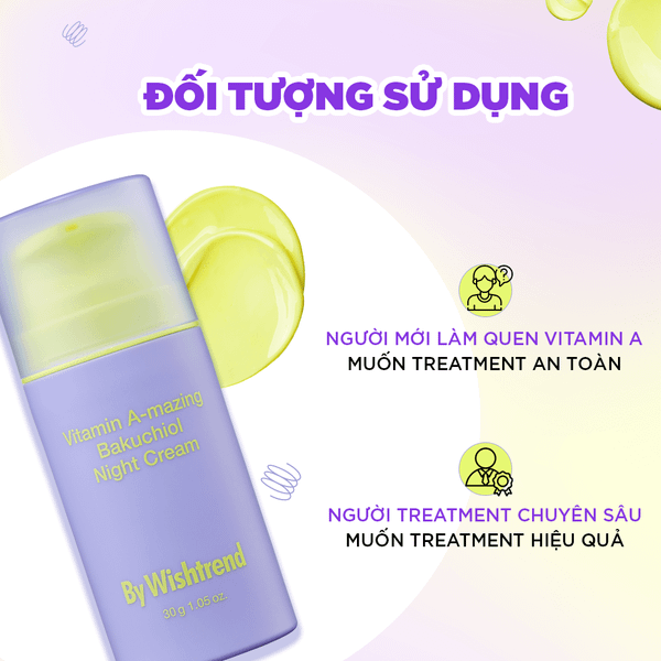 KEM DƯỠNG DA BAN ĐÊM BY WISHTREND VITAMIN A BAKUCHIOL NIGHT CREAM 30G