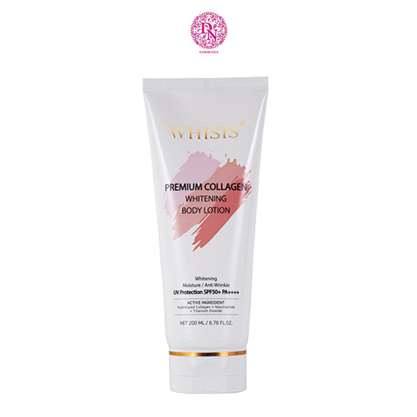 DƯỠNG THỂ CHỐNG NẮNG WHISIS PREMIUM COLLAGEN WHITENING BODY LOTIN UV PROTECTION SPF50+ PA++++ 200ML