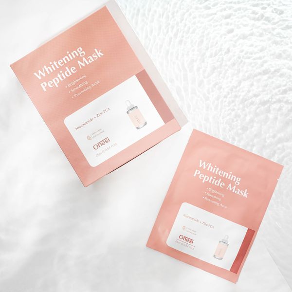 MẶT NẠ TINH CHẤT NIACINAMIDE + ZINC OHESI WHITENING PEPTIDE MASK - GIẢM THÂM TRẮNG DA - MÀU HỒNG