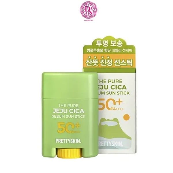 KEM CHỐNG NẮNG RAU MÁ PRETTY SKIN THE PURE JEJU CICA SEBUM SUN STICK DẠNG LĂN [MUA 1 KEM CHỐNG NẮNG TẶNG 1 SERUM QUÝT XANH 10ML]