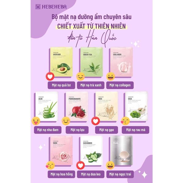 MẶT NẠ HEBEHEBA NATURE ESSENCE MASK SHEET 25ML