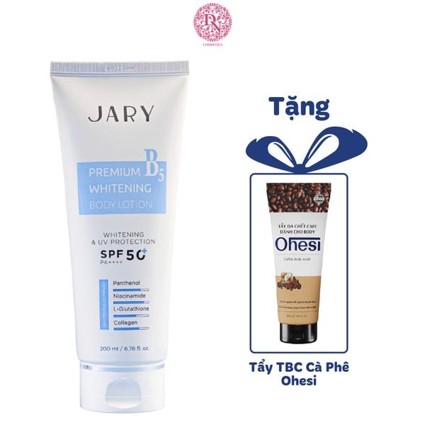 KEM B5 DƯỠNG TRẮNG HỖ TRỢ PHỤC HỒI DA TOÀN THÂN JARY PREMIUM B5 WHITENING BODY LOTION 200ML