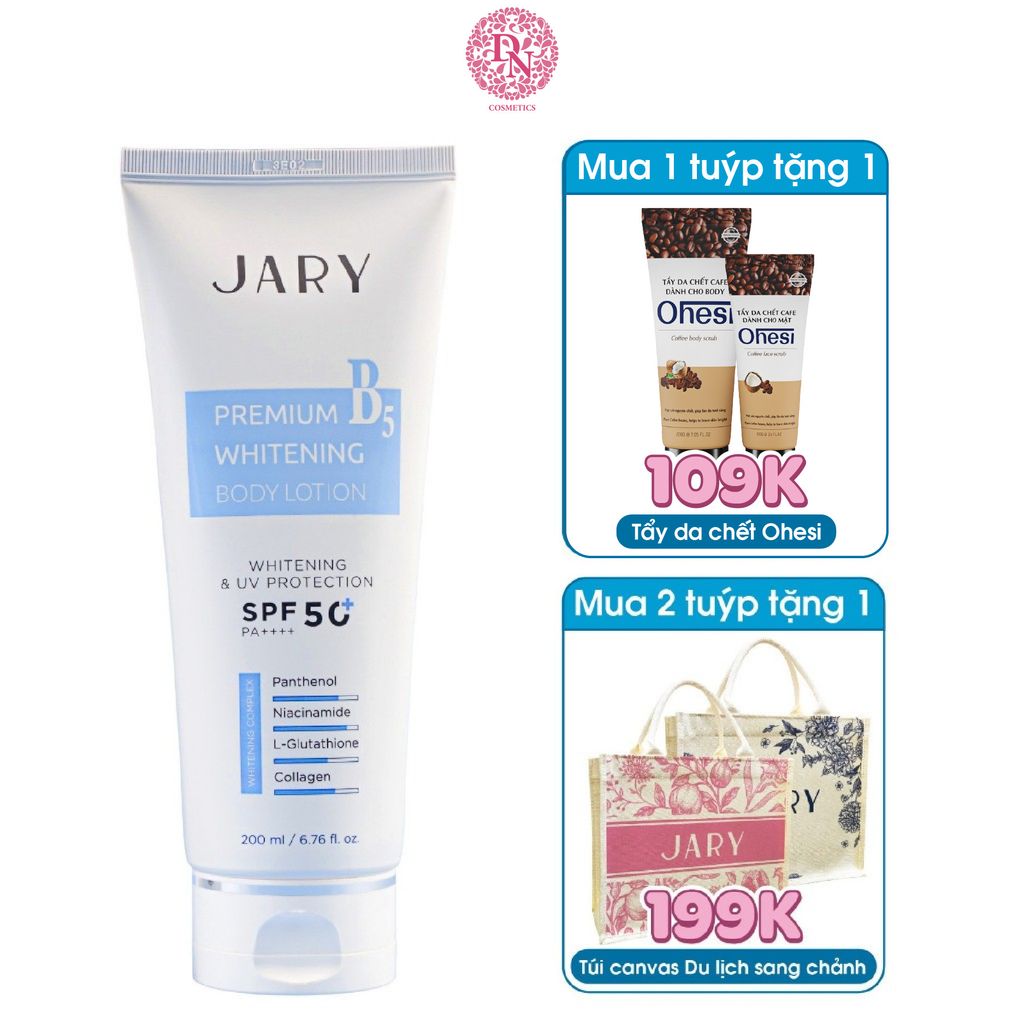 KEM B5 DƯỠNG TRẮNG HỖ TRỢ PHỤC HỒI DA TOÀN THÂN JARY PREMIUM B5 WHITENING BODY LOTION 200ML