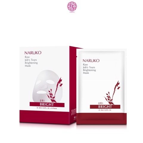 MẶT NẠ NARUKO Ý DĨ NHÂN ĐỎ TRẮNG SÁNG DA, SE KHÍT LỖ CHÂN LÔNG RAW JOB’S TEARS BRIGHTENING MASK HỘP 10 MIẾNG