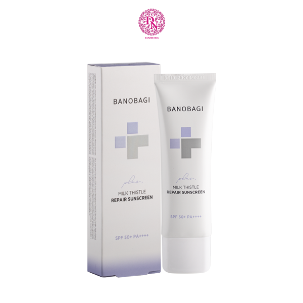 KEM CHỐNG NẮNG BANOBAGI MILK THISTLE REPAIR SUNSCREAM SPF 50+ PA ++++ 50ML - MÀU TÍM DẤU CỘNG (PHỤC HỒI, NÂNG TONE DA)