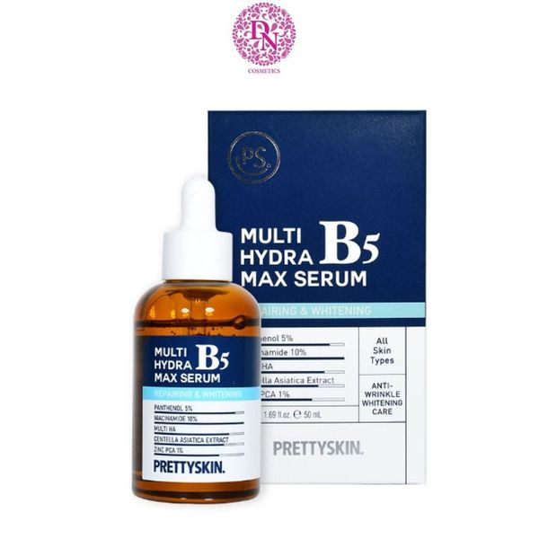 SERUM HỖ TRỢ PHỤC HỒI DƯỠNG TRẮNG MULTI HYDRA MAX B5 PRETTY SKIN DÀNH CHO DA DẦU 50ML [MUA 1 SERUM TẶNG 1 SERUM VITAMIN C QUÝT XANH BERGAMO 10ML]