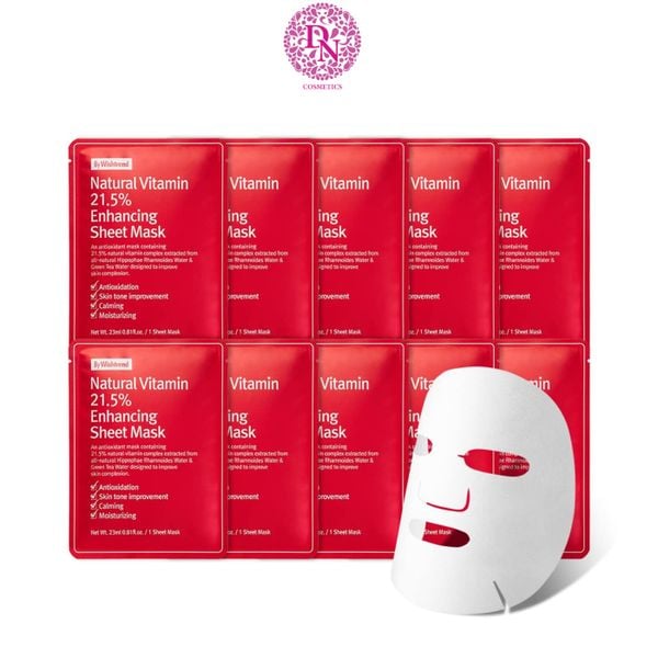 MẶT NẠ DƯỠNG ẨM LÀM SÁNG DA BY WISHTREND NATURAL VITAMIN 21.5% ENHANCING SHEET MASK 23ML