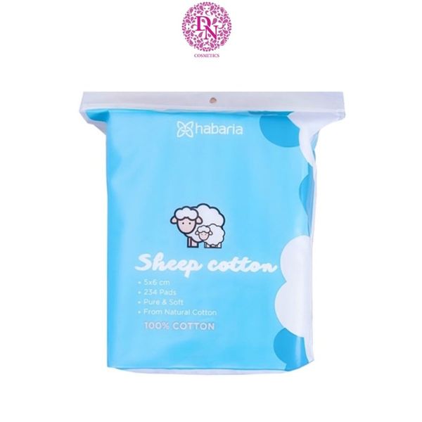 BÔNG TẨY TRANG CỪU HABARIA SHEEP COTTON 234 MIẾNG