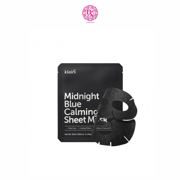 MẶT NẠ LÀM DỊU KLAIRS MIDNIGHT BLUE CALMING SHEET MASK 25ML - MÀU ĐEN