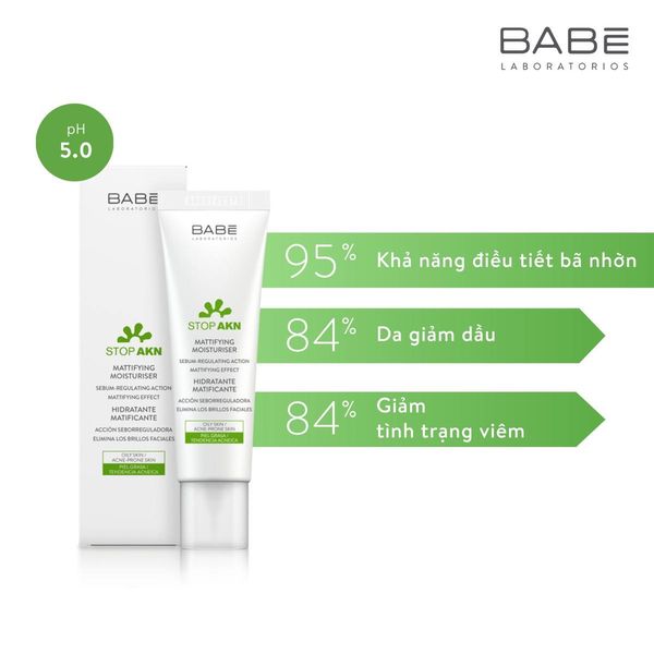 KEM DƯỠNG BABE STOP AKN MATTIFYING MOISTURISER 50ML