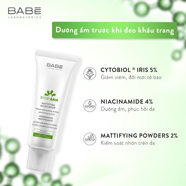 KEM DƯỠNG BABE STOP AKN MATTIFYING MOISTURISER 50ML