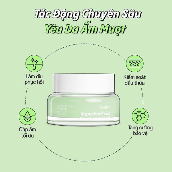 KEM DƯỠNG VEGICK SUPERFOOD + B5 MOISTURE CREAM 50ML