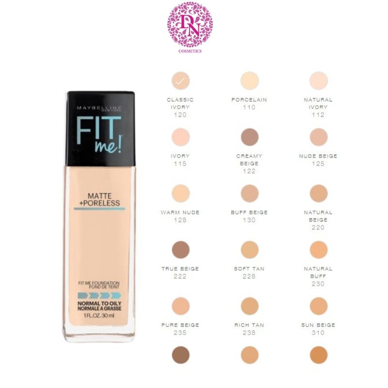 KEM NỀN MAYBELLINE FITME MATTE PORELESS FOUNDATION SPF 22