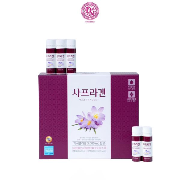 NƯỚC UỐNG BỔ SUNG COLLAGEN NHUỴ HOA NGHỆ TÂY SAFFRAGEN 3000MG HỘP 30 ỐNG