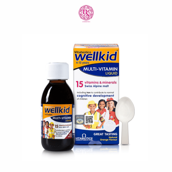 VITAMIN TỔNG HỢP WELLKID MULTI-VITAMIN LIQUID 150ML, 4-12Y, ANH