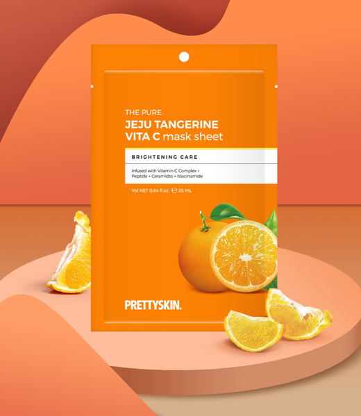 MẶT NẠ VITAMIN C PRETTY SKIN THE PURE JEJU TANGERINE VITA C MASK SHEET