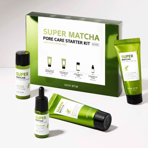 SET DƯỠNG SOME BY MI SUPER MATCHA PORE CARE STARTER KIT 4 MÓN