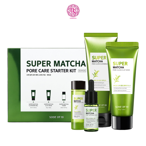 SET DƯỠNG SOME BY MI SUPER MATCHA PORE CARE STARTER KIT 4 MÓN