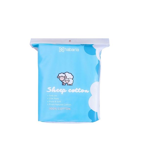 BÔNG TẨY TRANG CỪU HABARIA SHEEP COTTON 234 MIẾNG