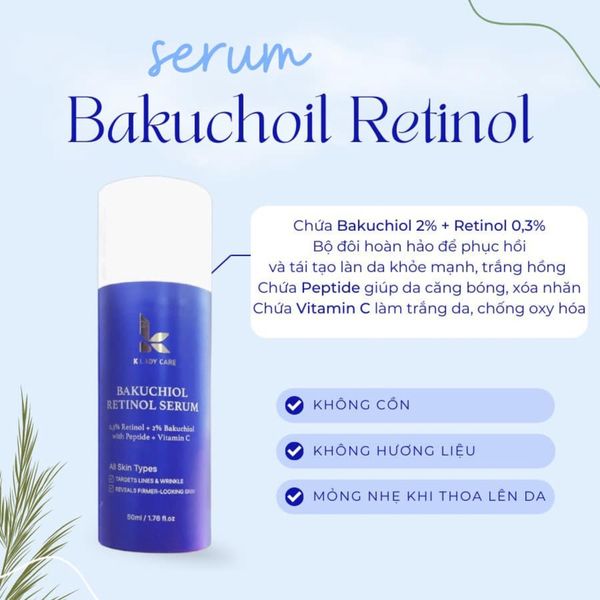 SERUM DƯỠNG TRẰNG K LADY CARE BAKUCHIOL RETINOL 50ML