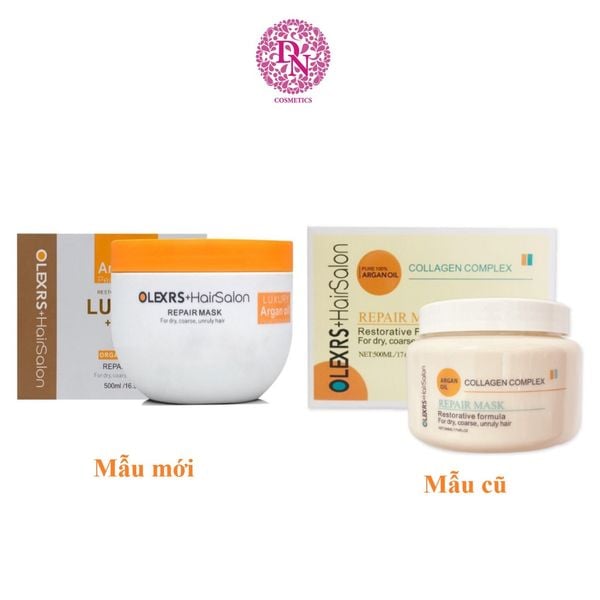 KEM Ủ TÓC OLEXRS HAIRSALON PURE 100% ARGAN OIL COLLAGEN COMPLEX REPAIR MASK 500ML