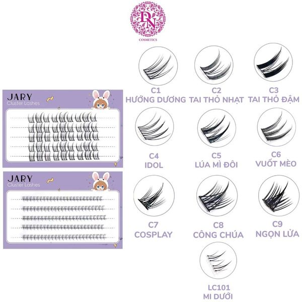 LÔNG MI CỤM TỰ NHIÊN JARY CLUSTER LASHES - HỘP NHỰA 5 HÀNG