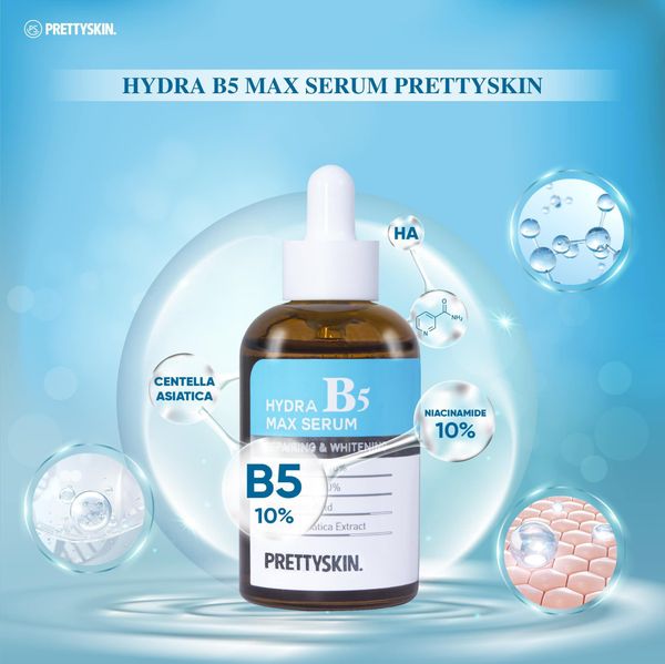 SERUM HỖ TRỢ PHỤC HỒI DƯỠNG TRẮNG PRETTY SKIN HYDRAT B5 MAX 50ML [MUA 1 SERUM TẶNG 1 SERUM VITAMIN C QUÝT XANH BERGAMO 10ML]