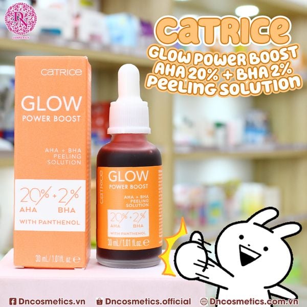 TINH CHẤT TẨY DA CHẾT CATRICE GLOW POWER BOOST AHA 20% + BHA 2% PEELING SOLUTION 30ML