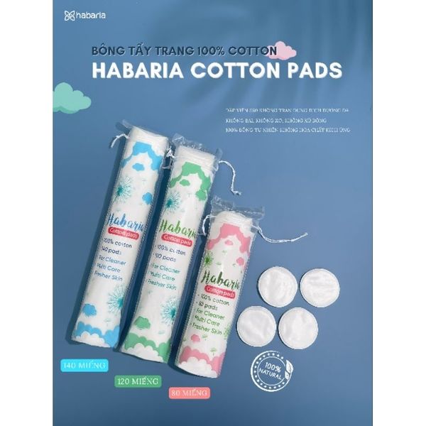 BÔNG TẨY TRANG HABARIA COTTON PADS CÂY TRÒN