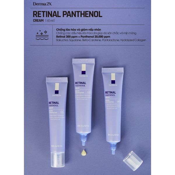 KEM DƯỠNG CHỐNG LÃO HOÁ BEAUSTA DERMA2X RETINAL PANTHENOL CREAM 40ML