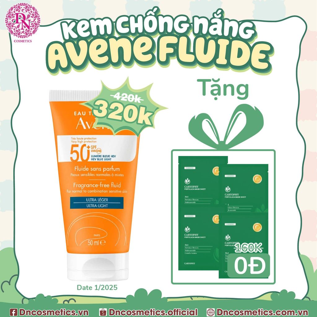 KEM CHỐNG NẮNG AVENE SOINS SOLAIRES FLUIDE SPF50+ 50ML NỘI ĐỊA PHÁP