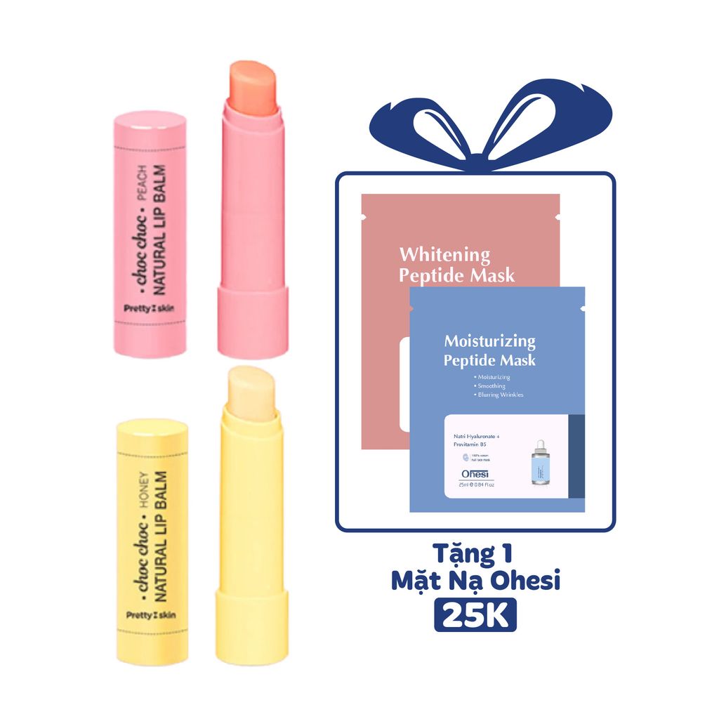 SON DƯỠNG MÔI PRETTY SKIN CHOC CHOC NATURAL LIP BALM [MUA 1 SON DƯỠNG TẶNG 1 MẶT NẠ OHESI 25K]