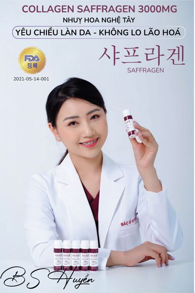 NƯỚC UỐNG COLLAGEN NHUỴ HOA NGHỆ TÂY SAFFRAGEN 3000MG HỘP 30 ỐNG