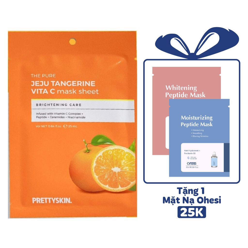 MẶT NẠ VITAMIN C PRETTY SKIN THE PURE JEJU TANGERINE VITA C MASK SHEET