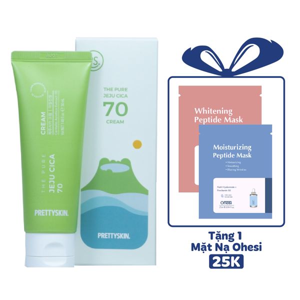 KEM DƯỠNG RAU MÁ PRETTY SKIN JEJU CICA TUÝP XANH 50ML